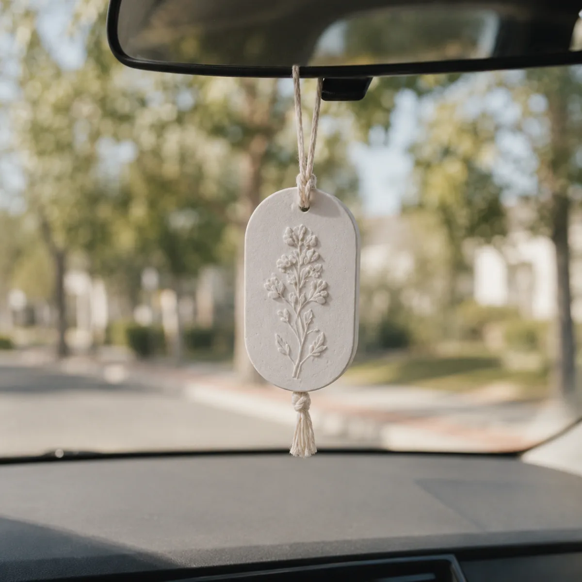 Aroma stone hanging in a car